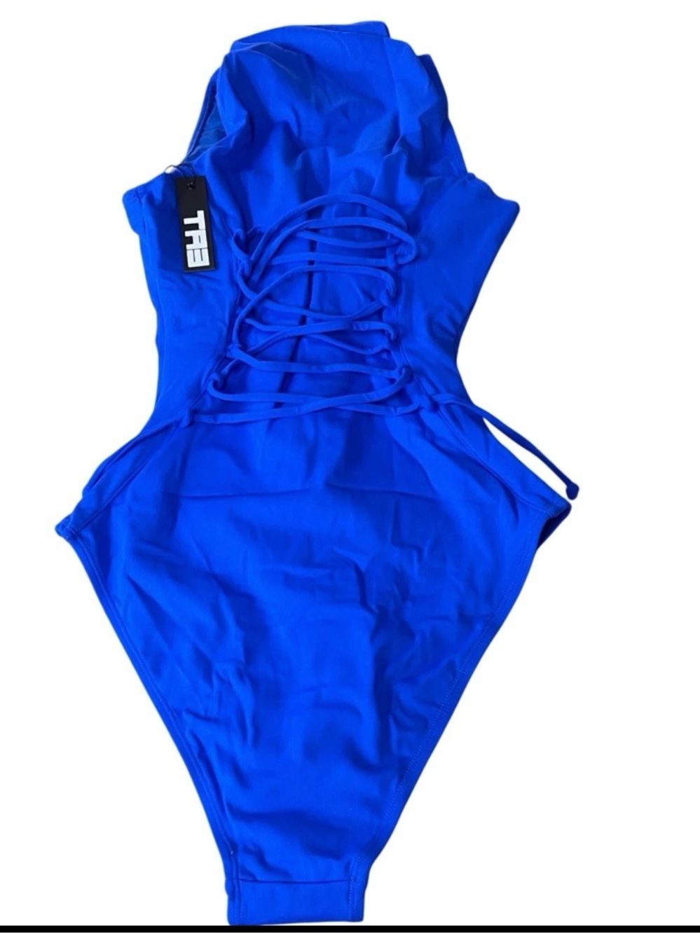 TA3 Sleeveless Surfy Zip Up One Piece Swimsuit Sapphire Blue XL regular/long - Picture 2 of 2